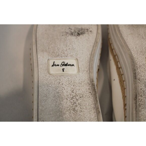 Sam Edleman kavi white white and tan accent size 8 flat sneakers - Picture 5 of 10